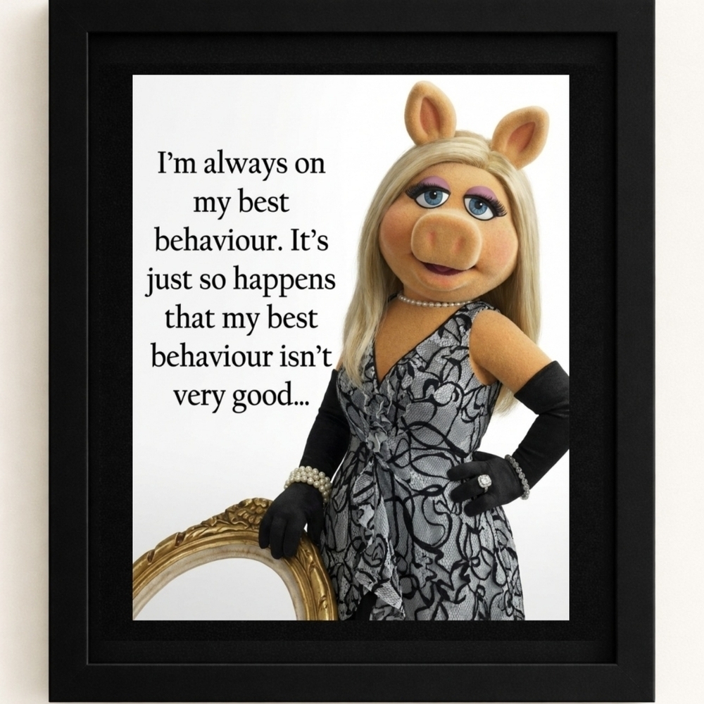 Miss Piggy A.I. Art Print in Frame 8x10